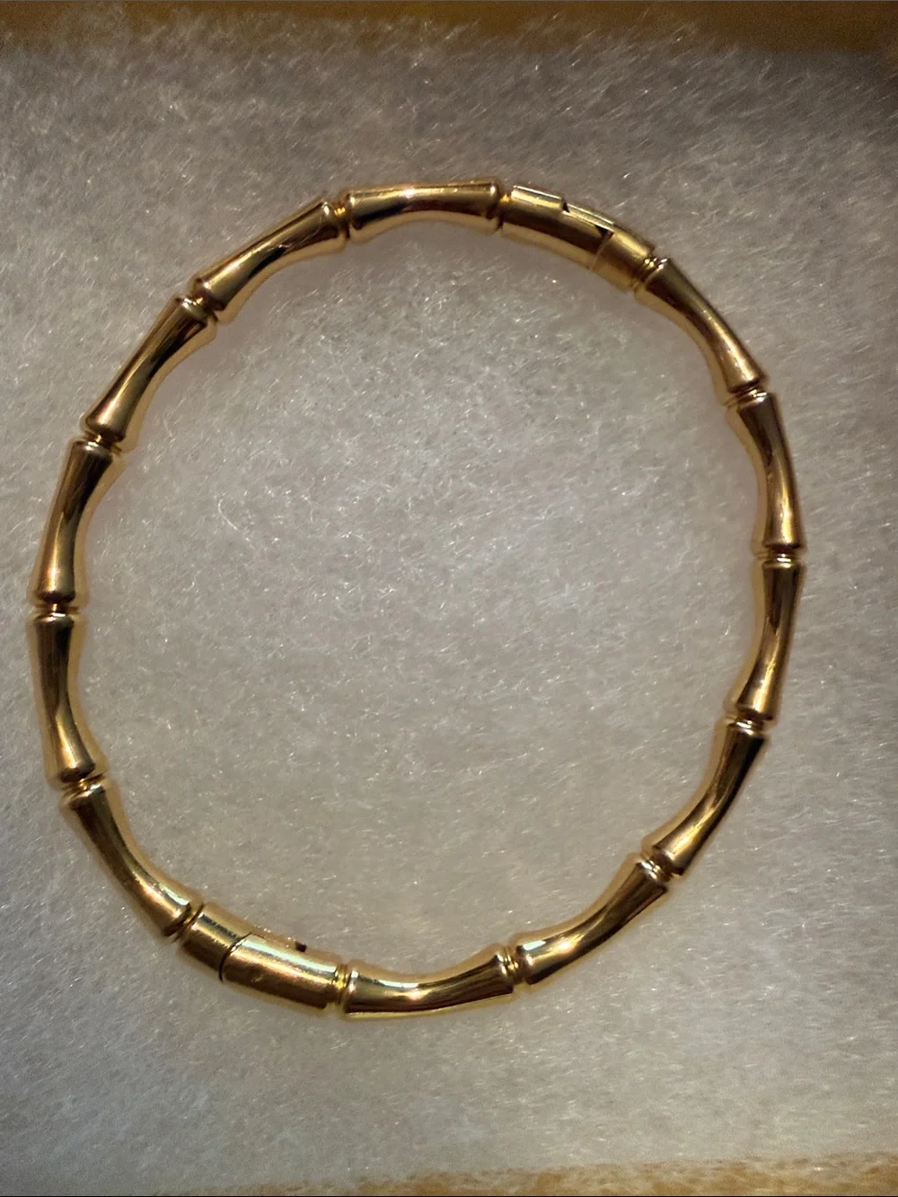 Gold Bamboo-Style Women's Bangle Bracelet